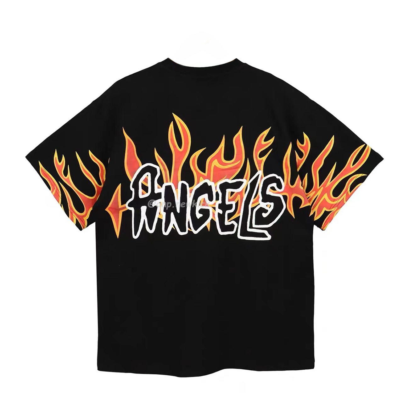 Palm Angels Graffiti Flame T Shirt Shorts Black White (13) - newkick.app